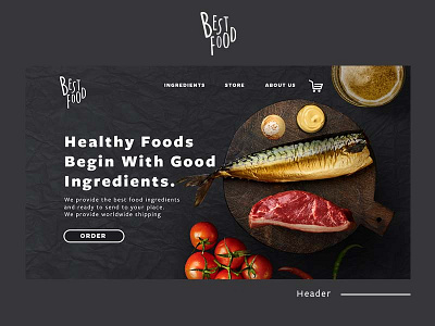 Best Food Header application design design header icon layout ui user interface web design website