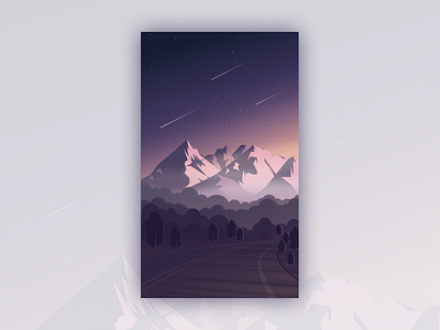 The silent dusk scenery ，mountains
