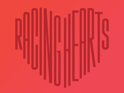 racing hearts heart love typography valentine