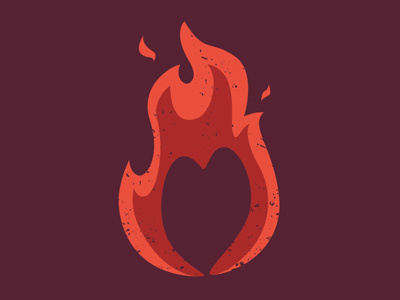heart on fire fire heart illustration