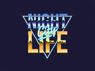 Night City Life - retro 80s logo design.