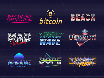 New Retrowave logo collection. Part I.