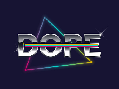 DOPE. Colors of Life. Retro 80's logo design.