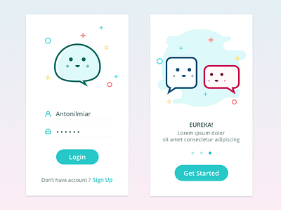 Chat Apps Login app chat login message mobile onboarding shot ui