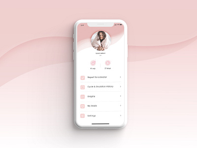 UI: User Profile for women health & period tracker app app design brand design branding graphic design mobile design