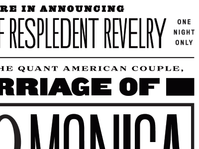 Vaudeville Vernacular typography vaudeville wedding invite