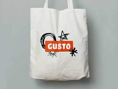 Gusto Tote branding fun gusto illustrated tote