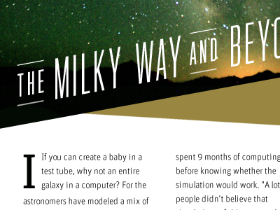The Milky Way and Beyond editorial ipad titling gothic unit
