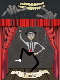 Pinocchio Poster Dribble illustration pinocchio puppet
