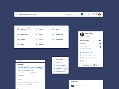 Card UI card ui freshservice freshworks header itsm menu notification product design profile saas ui kit viduthalai mani dharmaraj