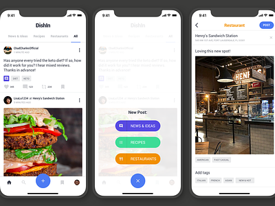 DishIn UI app food foodie interface ios iphone native ui design