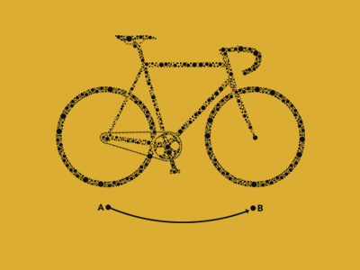 Ride Happy bike dots fixed gear fixie ride shape single speed smile yellow