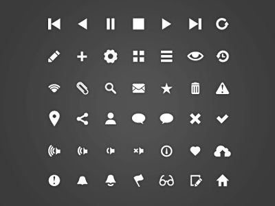 Icons V1 basic black flat icons navigation simple white