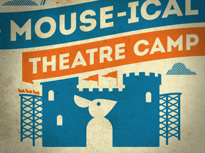 Theatre Camp blue camp castle flag kids mouse orange roller coaster texture theatre