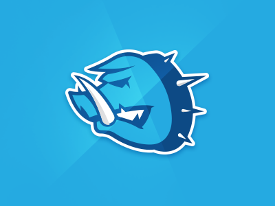 Ice Hog aggressive blue fierce hog logo pig spike sport logo team vector warthog