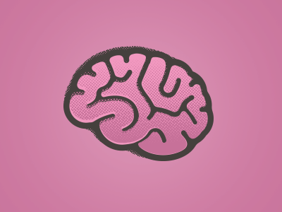 Brain brain halftone illustration logo pink thinking cap