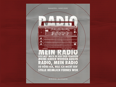 Rammstein - RADIO. Poster graphic design poster poster design radio rammstein typography