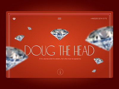 Jewelery Salon «Doug the Head». Design Concept creativity design design concept guy ritchie landing landing page main page snatch ui ux web website
