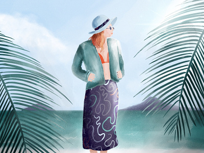 Summer Days beach bright character illustration procreate summer