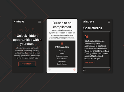 Intrava rebrand branding data startup typography ui