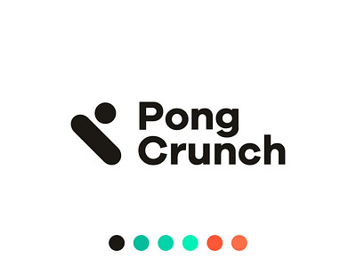 Pong Crunch logo ball brandidentity branding branding design logo logo design logodesign logotype pingpong racket table tennis