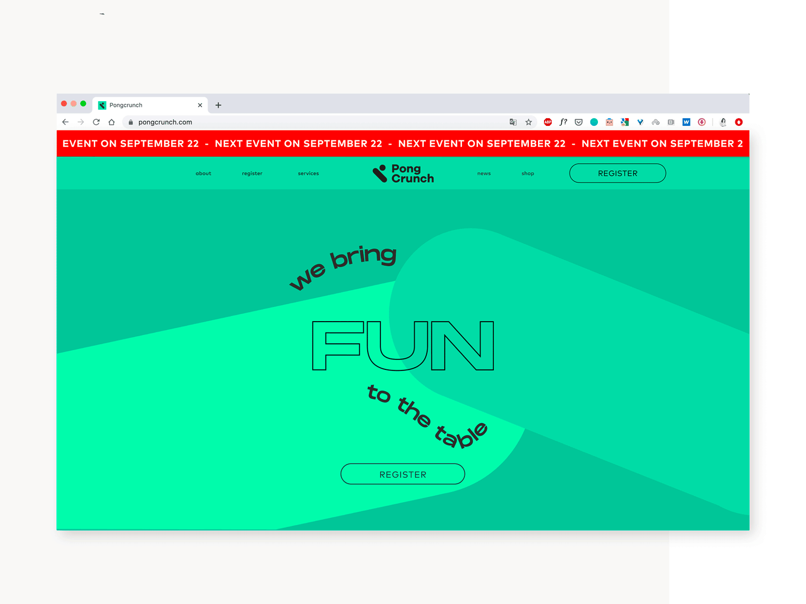 Homepage Pong Crunch brand design brand identity dekstop design design desktop startup ui web web design webdesign