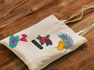Tote Bag Design | The Social bag design brand brand identity branding colorful colorful design graphic design logo tota bag design tote bag