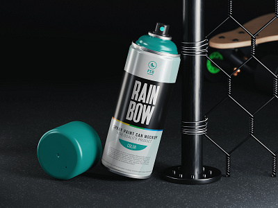 Spray Paint Can Mockup PSD