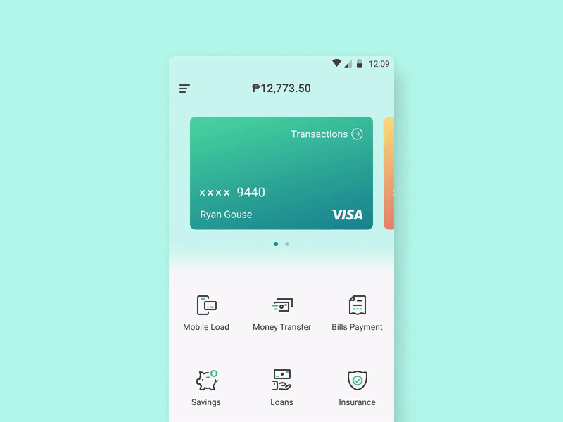 Mobile Wallet App with Multiple Cards UI credit card finance finance app financial app fintech app interaction animation microinteraction mobile design mobile ui mobile wallet ui wallet app