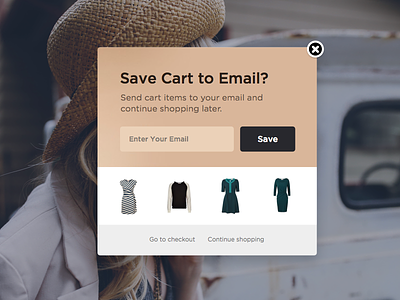 Site Abandonment Pop-up cart email fashion merchant nosto online store shopping sketch store