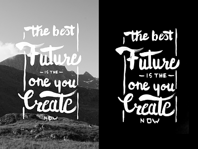 Future Lettering black brush bw lettering typography waterbrush white