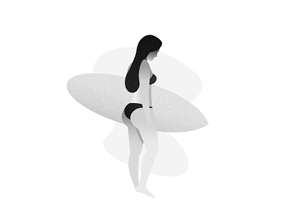 Surfer affinity beach designer female grey helsinki illustration surf surfing woman