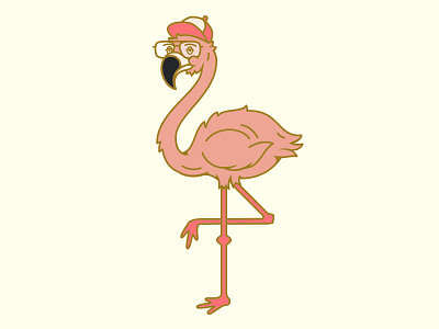 Flamingo Dude animal dude flaming gold hipster illustration millennial rose summer tropical vector