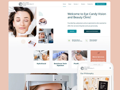 Eye Candy Vision and Beauty Clinic! branding design graphic design illustration logo ui ux vector webdesign wordpress