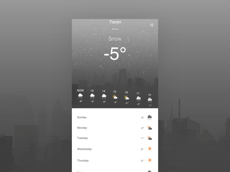 Weather interaction animation app gif icon interaction ixd material snow ui ux weather