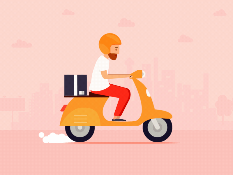 Motorcycle animation animation autobicycle boy city cloud gif illustration man motorcycle run