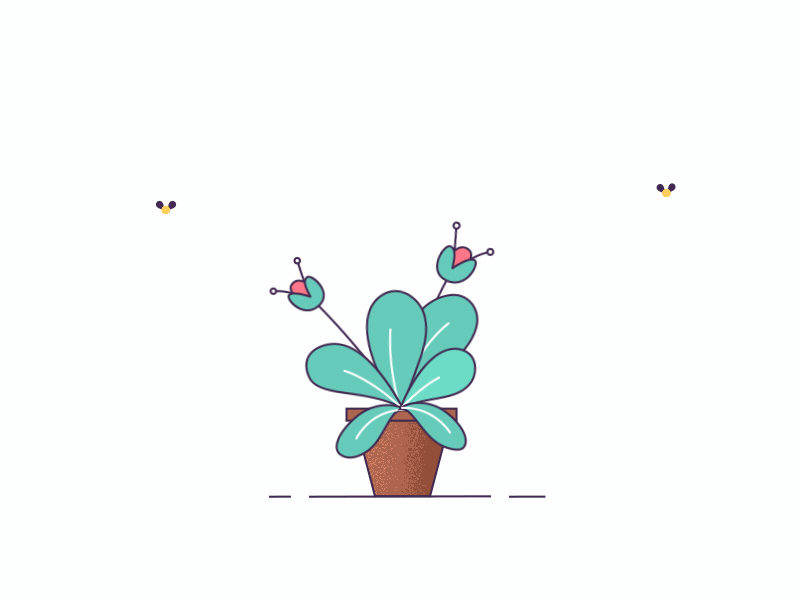 Loop Animation animation bee design flower flowerpot gif illustration loop ui vector