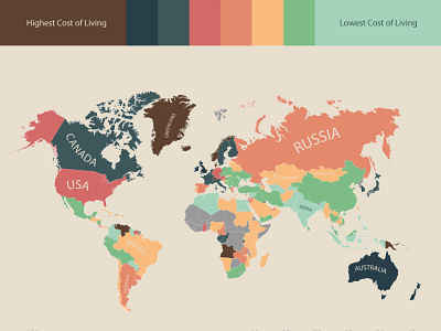 Cost of Living Map Around the World