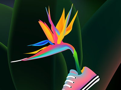 Converse of Paradise bright colorful converse flower illustration plant tropic vector