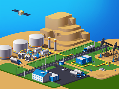 Oil industry illustration gas illustration isometric oil