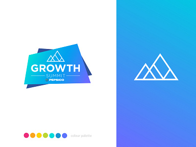 Pepsi Growth Summit Brand app design brand design branding gradients logo minimal modern mountain pepsi ui ux
