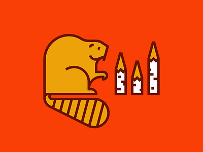 Busy Beaver animal animal art animal illustrations beaver design icon illustration orange vector vector illustration vectorart