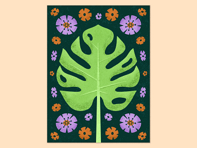 Monstera colorful design illustration illustrator monstera plant plants procreate symmetrical symmetry textures vector