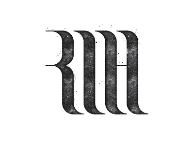 RLH Logo branding bw design distressed grit icon illustrator logo print stamp texture typography vector