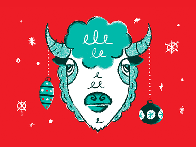 Holiday Buffalo bison buffalo christmas illustration illustrator ornament procreate texture