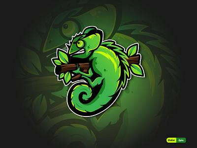 Chameleons mascot logo branding gradient color illustration logo mascot logo vector