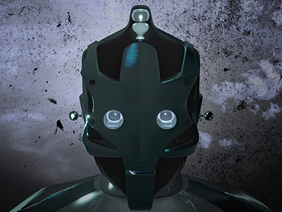 Robohead 3d blender head model render robot