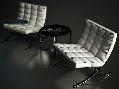 Barcelona Chairs 3d architecture blender chair design model render