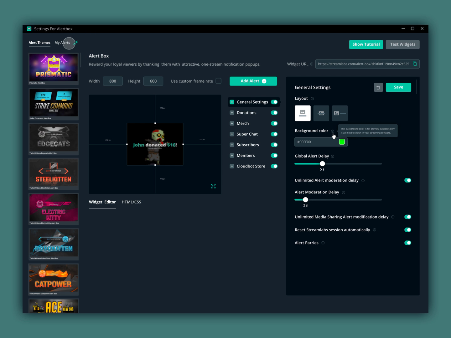 Alertbox settings redesign for Streamlabs by Juless Design