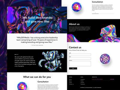 Major Media Brand Website brand agency futuristic holographic interface modern stylish ui webdesign website